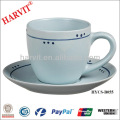 Celadon cerâmica Chinesa Antigo Copo de Chá e Placa Saucer Set / mão pintado cerâmica Tea Set Feito na China / Home bens Tea Sets